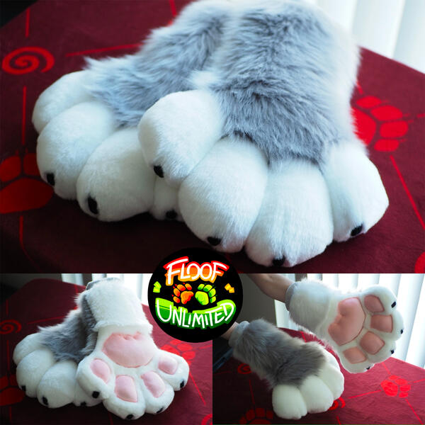 Premade Grey Feline Paws